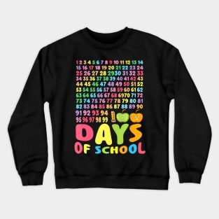 100Th Day Of School Teacher Kids 100 Days School Math Number Crewneck Sweatshirt